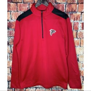 NWOT NFL Atlanta Falcons Men’s Large Red 1/4 Zip Pullover Jacket Fleece Lined